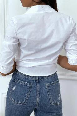 Chemise Blanche Manches Longues Avec Dessin Et Inscripstion