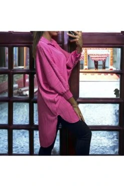 Chemise Over Size Fuchsia Avec Sublime Matière