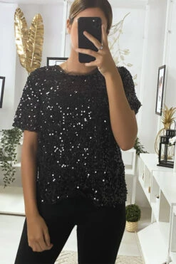 Haut Pailleté En Noir