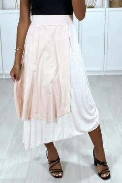 Jupe 2 En 1 En Rose Avec Fronce Sur Le Coté
