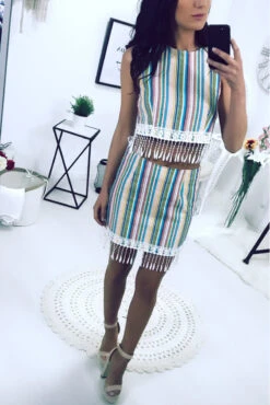 Jupe Rayées Motifs Aztèque. Femme 6105