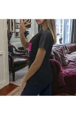 T-shirt Over Size Noir Avec écriture, Broderie Et Strass