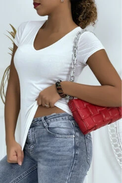 T-shirt Simple Blanc Femme