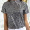 Top à Paillettes Gris Argent