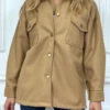 Veste Camel Bien épais Avec Poches Et Boutons Style Sur Chemise